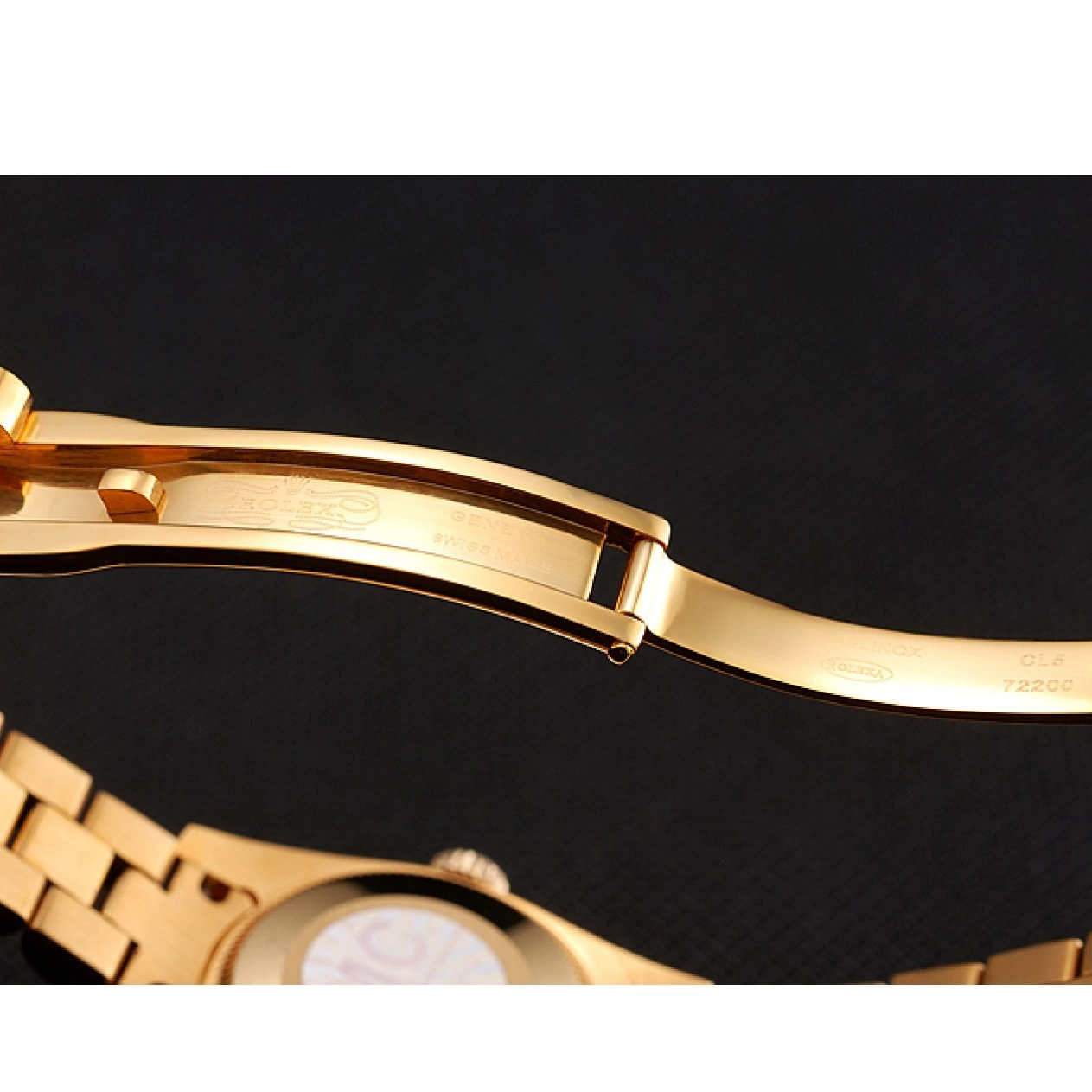 Aaa replica Rolex Dial DayJust Swiss Bracelet Diamond Diamond Gold Gold Pave 1453953 0520